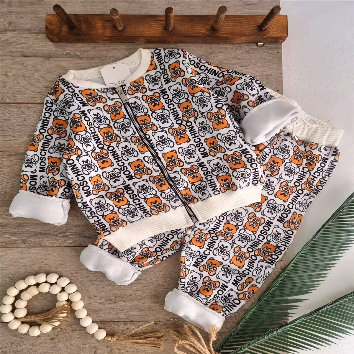 ست سویشرت شلوار خرسی دخترانه و پسرانه سایز 40 تا 55 جنس غواصی