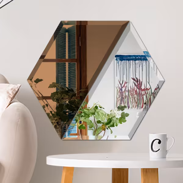 آینه دکوراتیو مدل 6 ضلعی کد 0502