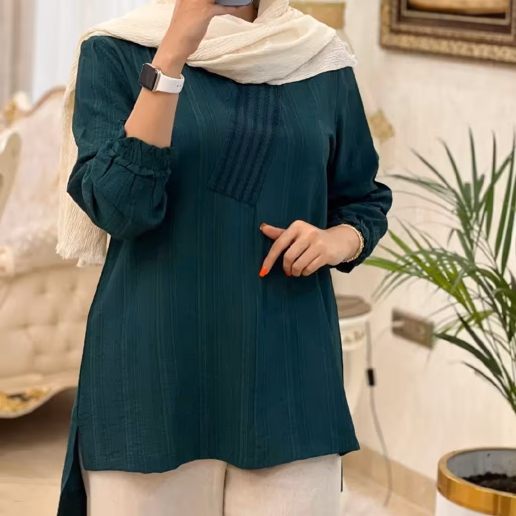 شومیز مانتویی زنانه جنس بابوس درجه یک سایزبندی 38 تا 50