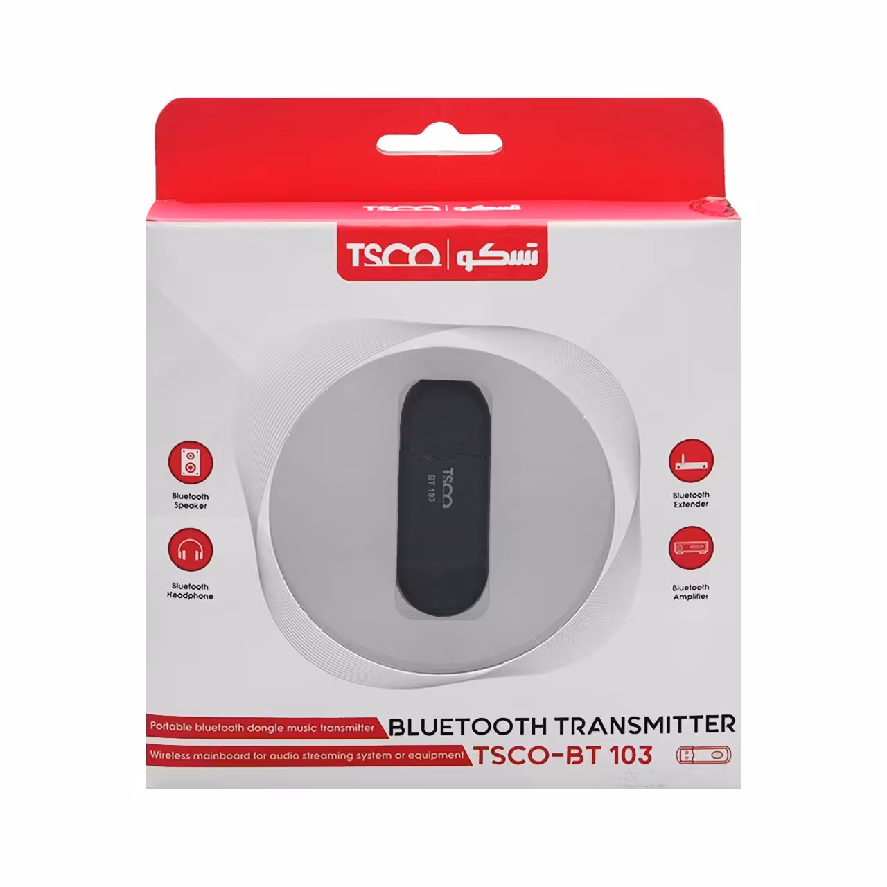 دانگل بلوتوث فرستنده صدا تسکو مدل BT103 - مشکی همراه گارانتی یکساله