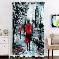 پرده پنجره مخمل پانچ شهر سایز 138 در 270 مدل C6-311 شرکت رنس