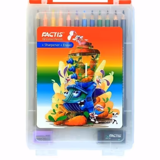 مداد رنگی 12 رنگ جلد طلقی فکتیس