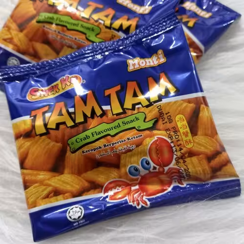اسنک چیپس میگو mi mi و tam tam هر عدد 10 گرم