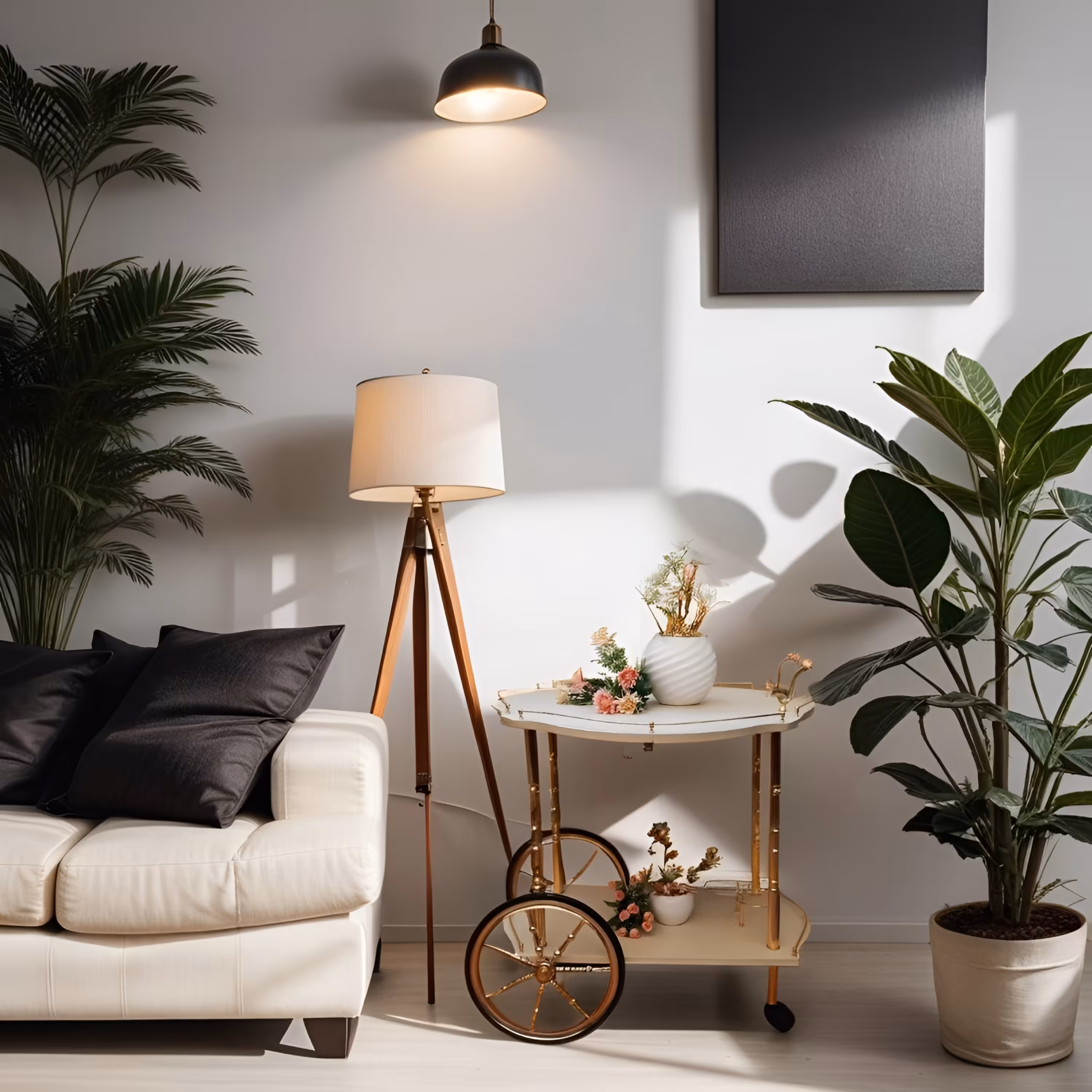 میز بار پذیرایی چرخدار  صدفی پروانه ساده ام دی اف