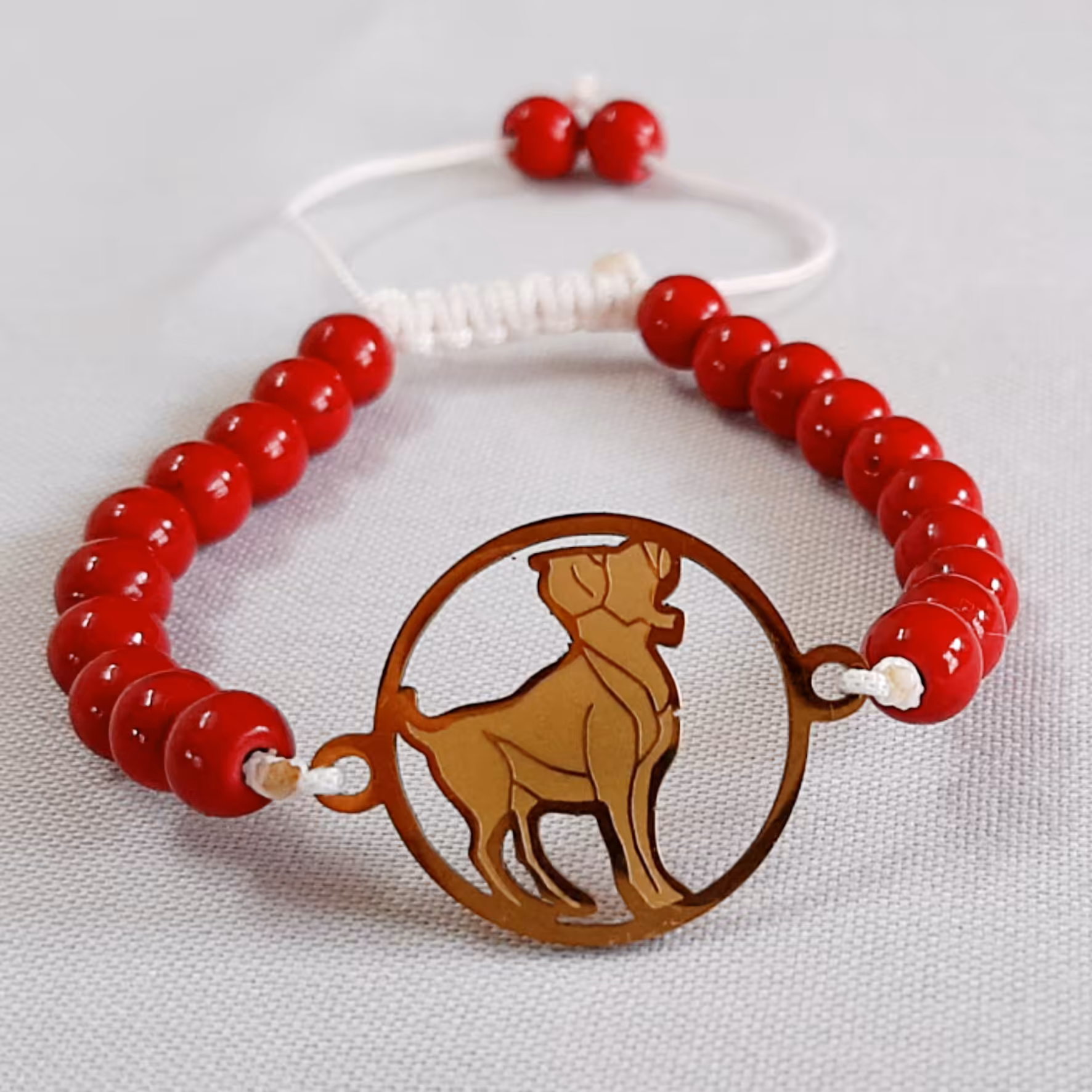 دستبند نماد استیل ماه فروردین و قابل سفارش با سنگ و مروارید دلخواه 