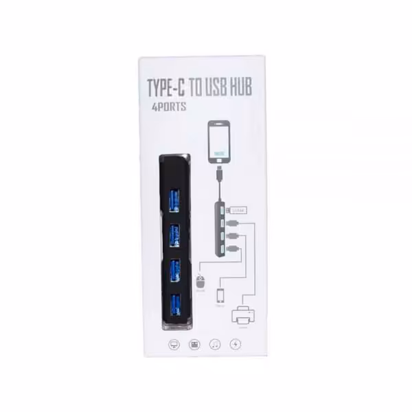 TYPE-C to USB HUB 4 Ports KY-163 | هاب تایپ سی به یو اس بی