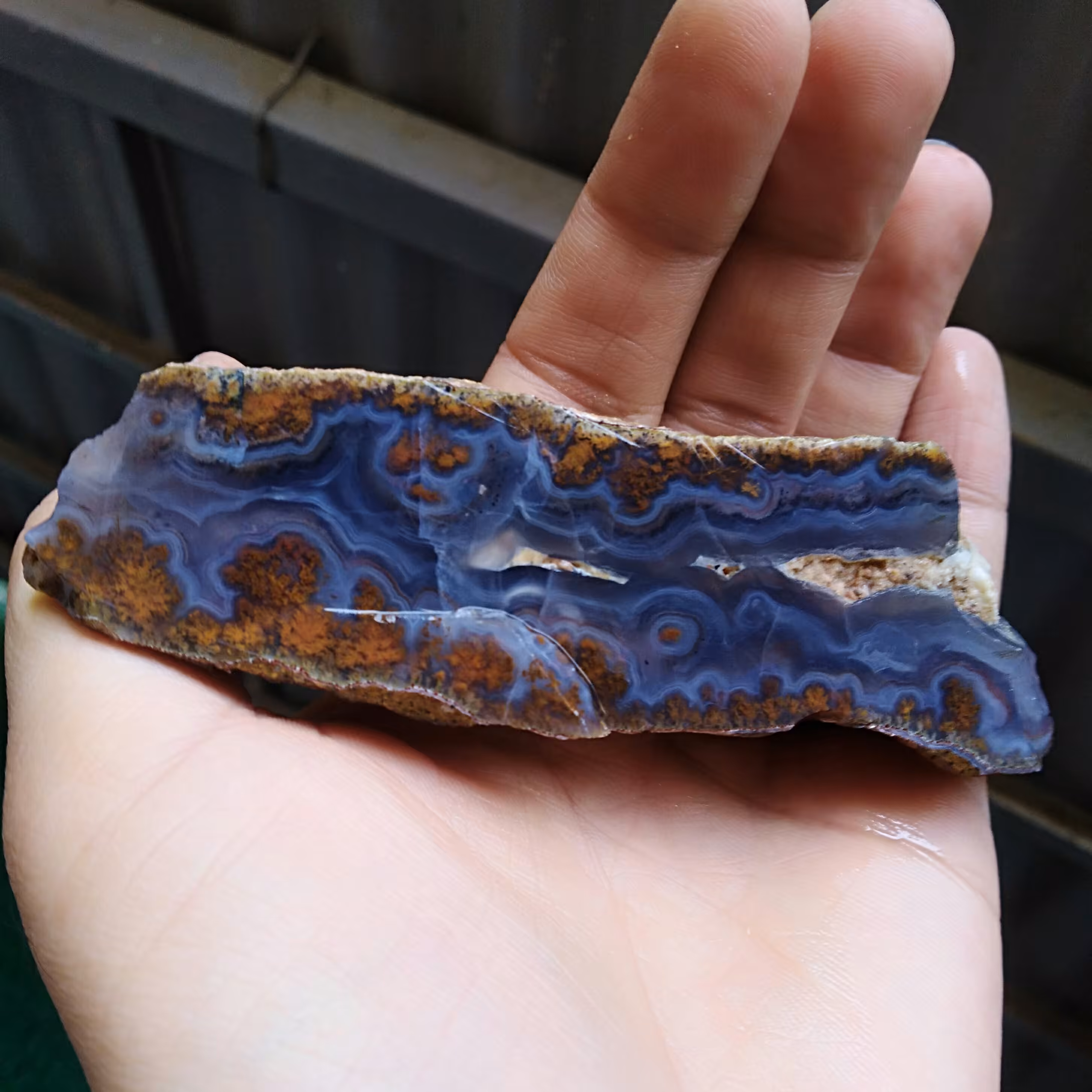 اسلایس عقیق سلیمانی منظره دار محشر کاملا طبیعی