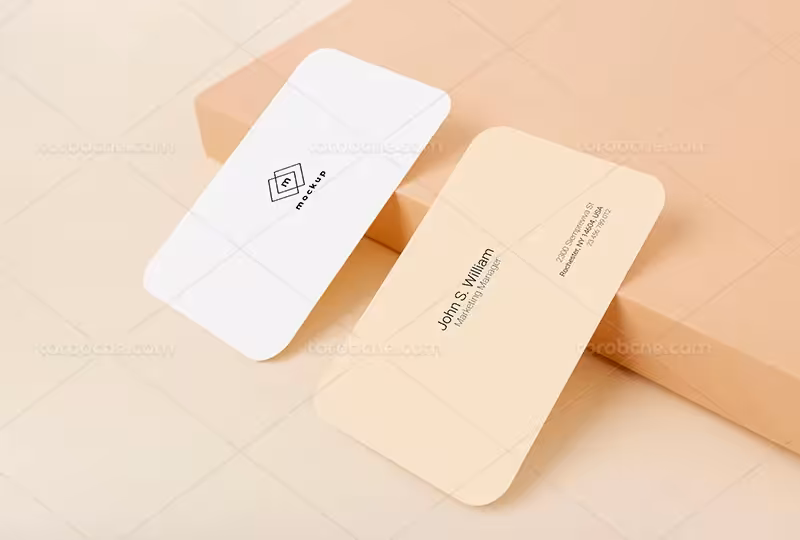 موکاپ PSD کارت ویزیت دو رو | گرافیک با طعم تربچه