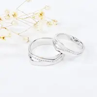 حلقه ست مستطیل نقره ایتالیا کد 10639