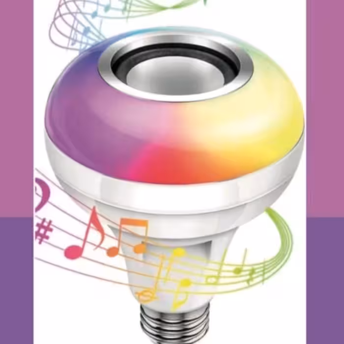 اسپیکر لامپ بلوتوثیRGB دارای ریموت ،لامپ رنگی،لامپ هوشمند،لامپ اسپیکر