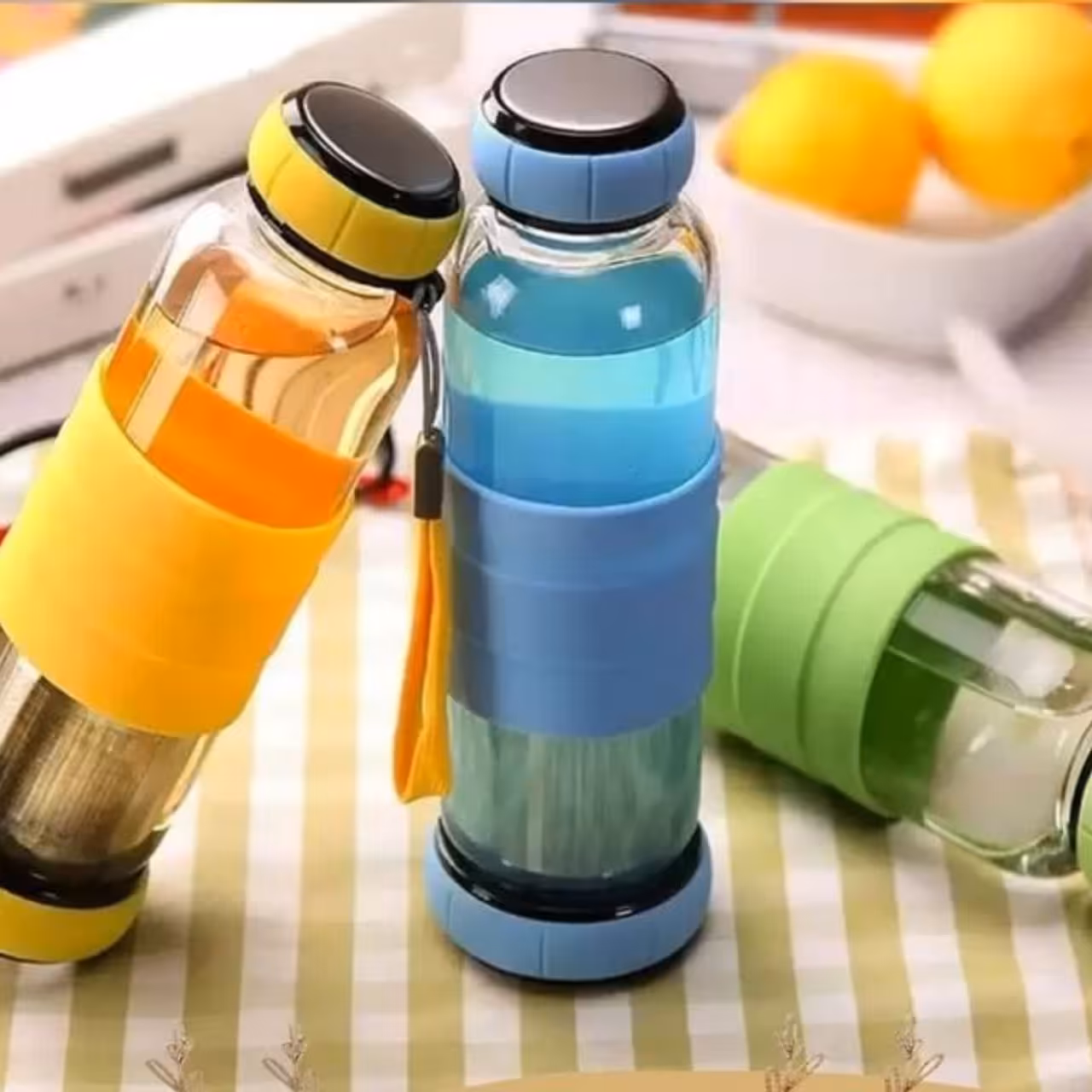 فلاسک دمنوش دو درب دور سیلیکونی