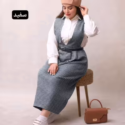 پیراهن مهمانی زنانه پشمی مدل پیراهن و شومیز پیردوبل