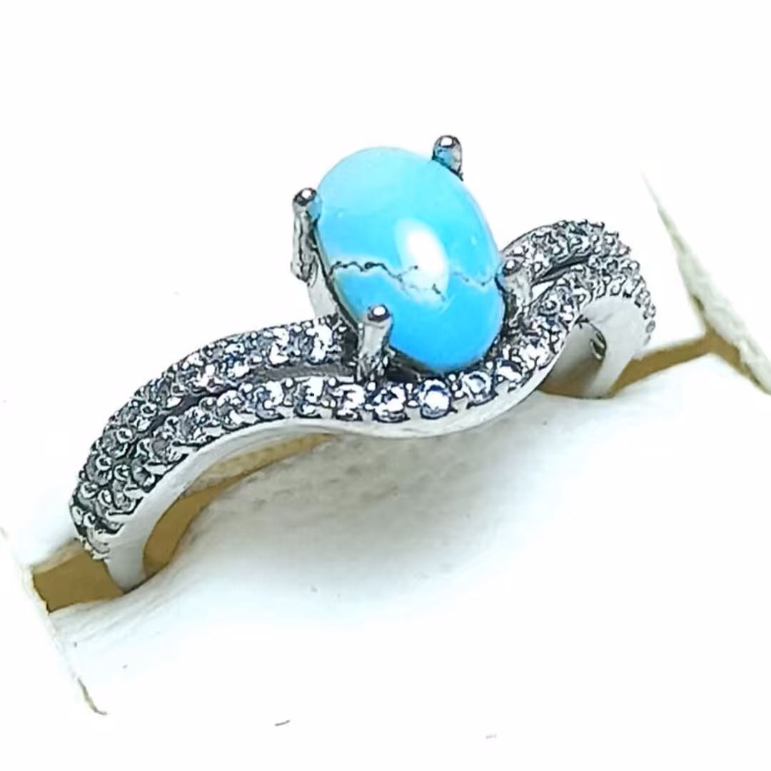  انگشتر نقره دخترانه همراه با فیروزه نیشابوری 28