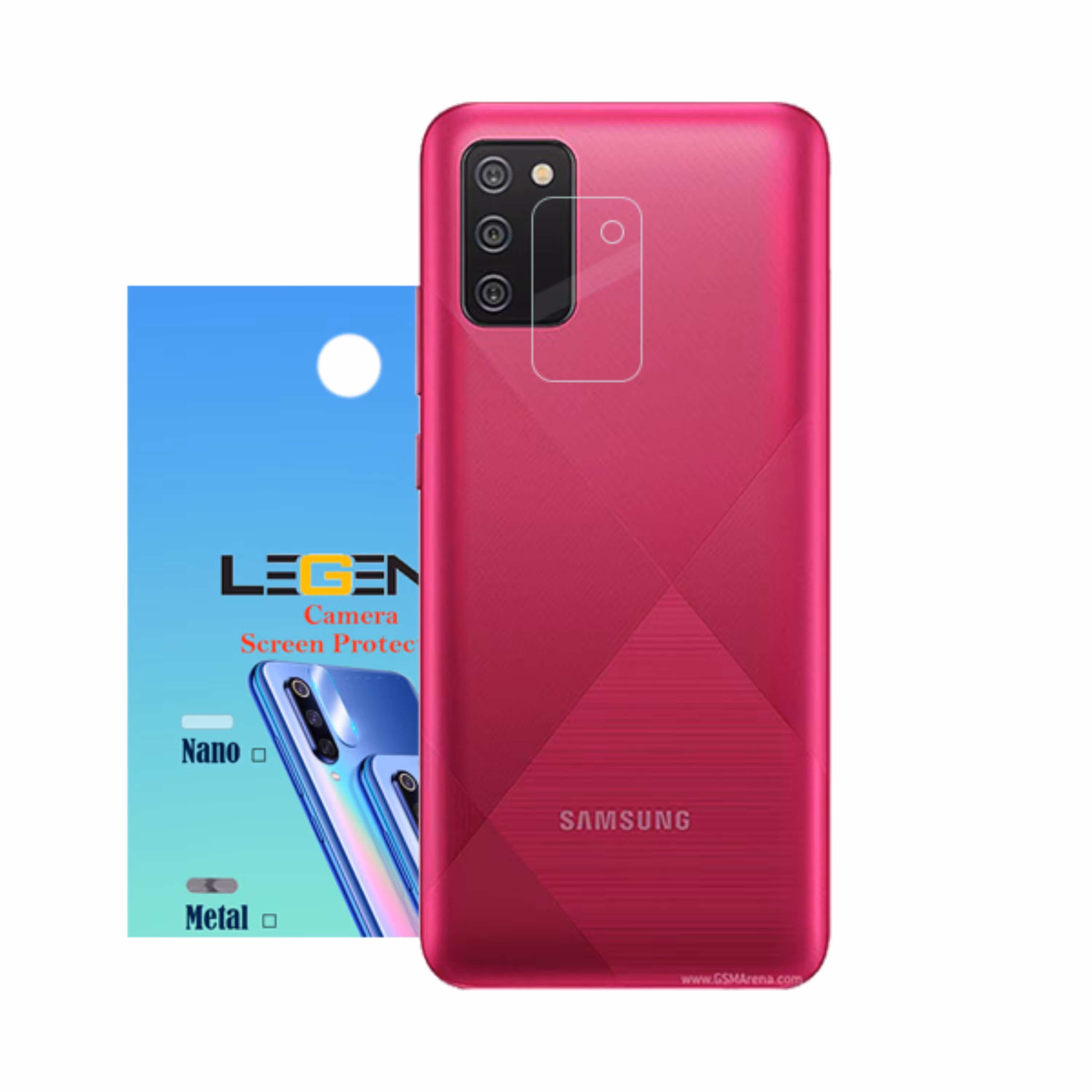 محافظ لنز دوربین لجند مدل نانو گلس مناسب موبایل سامسونگ Galaxy A02s
