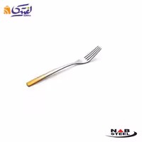 چنگال غذا خوری ناب استیل مدل فلورانس دور طلایی 6 عددی