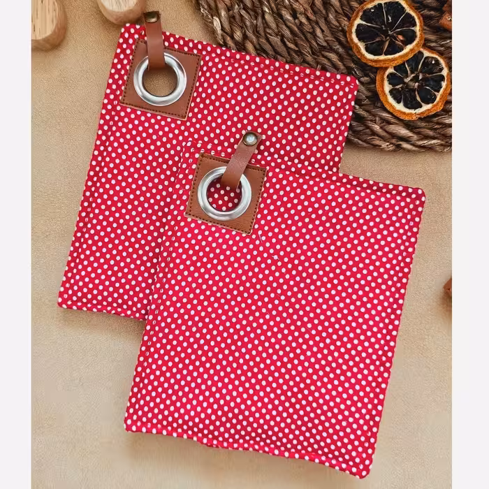 دستگیره مدل پانچی قرمز خالدار