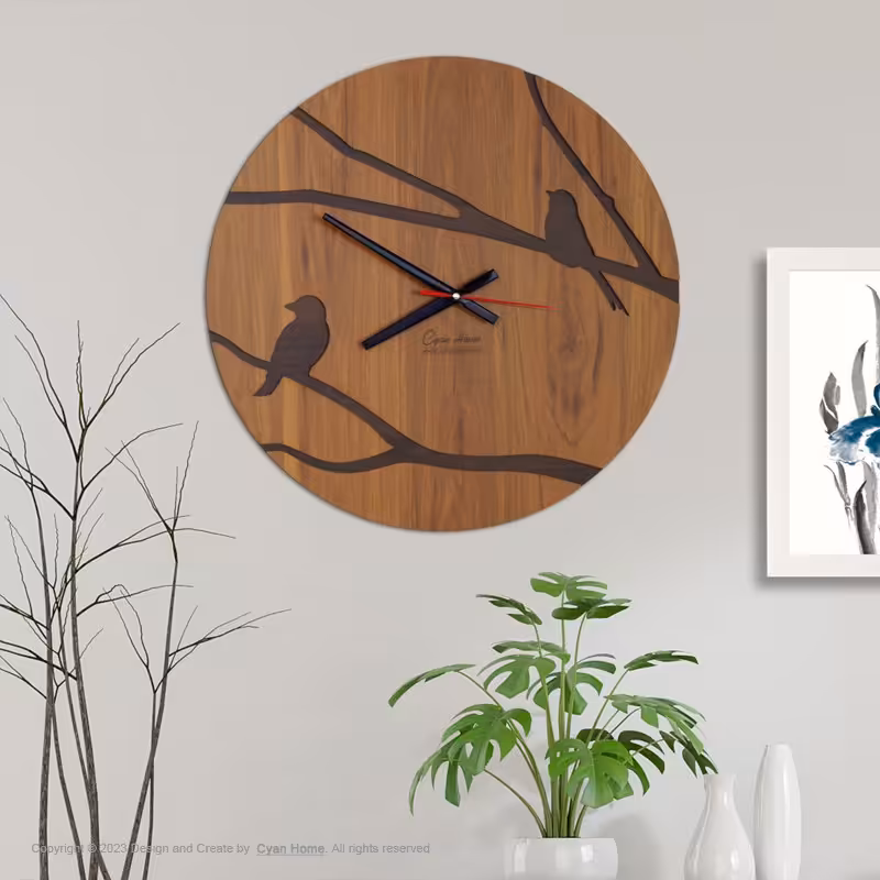 ساعت دیواری سایان هوم مدل درخت