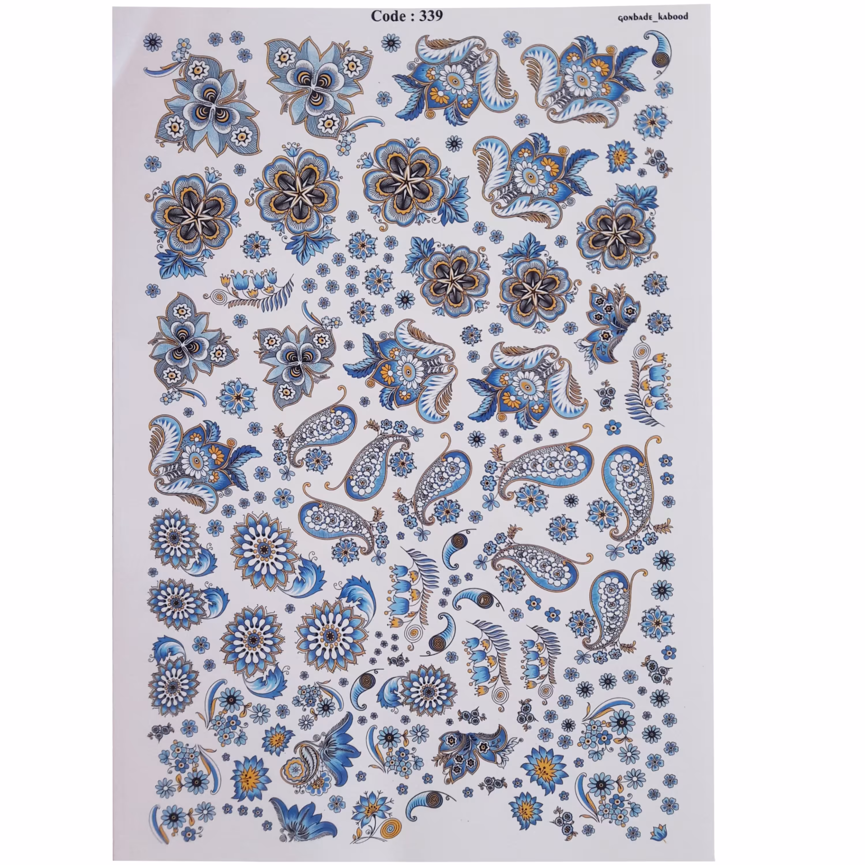 ترنسفر طرح ترمه کد 2 ابعاد 30در 40 سانتی متر