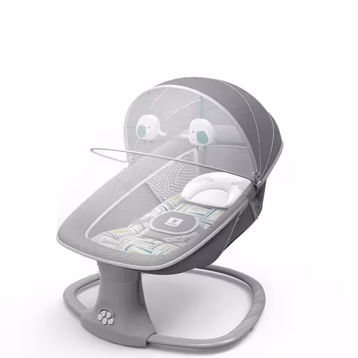 گهواره و نی نی لای لای موزیکال ماستلا رنگ خاکستری سبز