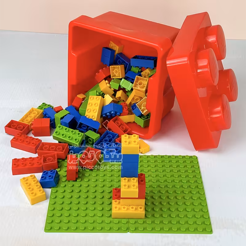 اسباب بازی لگو دوپلو با صفحه و باکس لگو قرمز کد PBL02