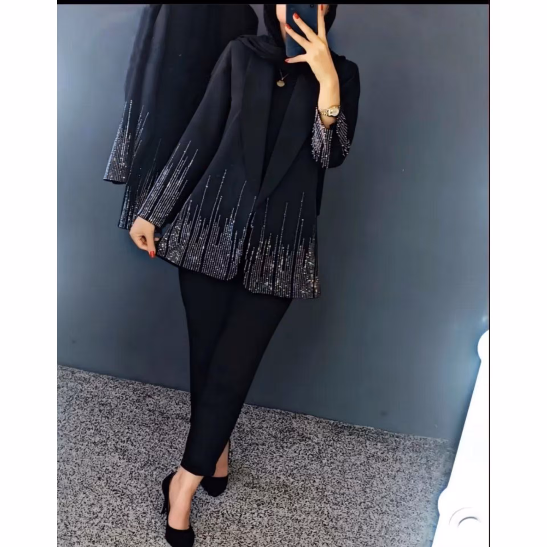 مانتو کتی نگین آبشاری ارسال رایگان مانتو کتی زنانه نگین دار کت زمجلسی زنانه کت شیک وزیبا مانتو کوتاه مجلسی کت نگینی