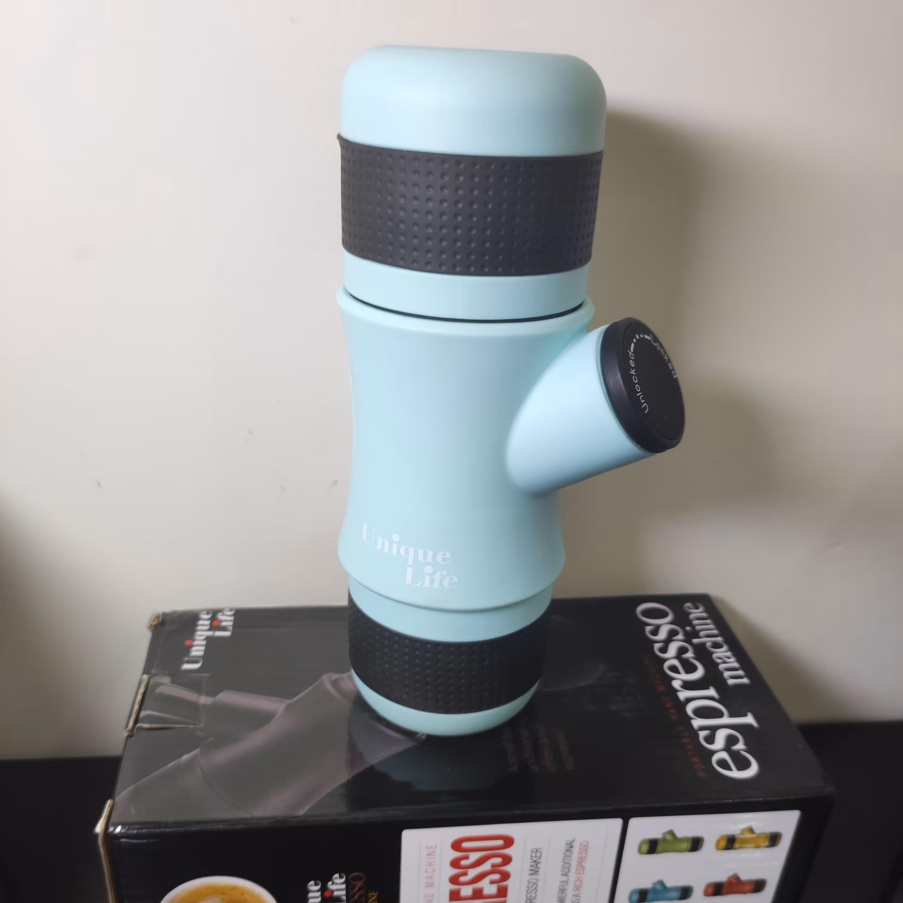 مینی پرسو unique life سبزآبی (قهوه ساز پرتابل)