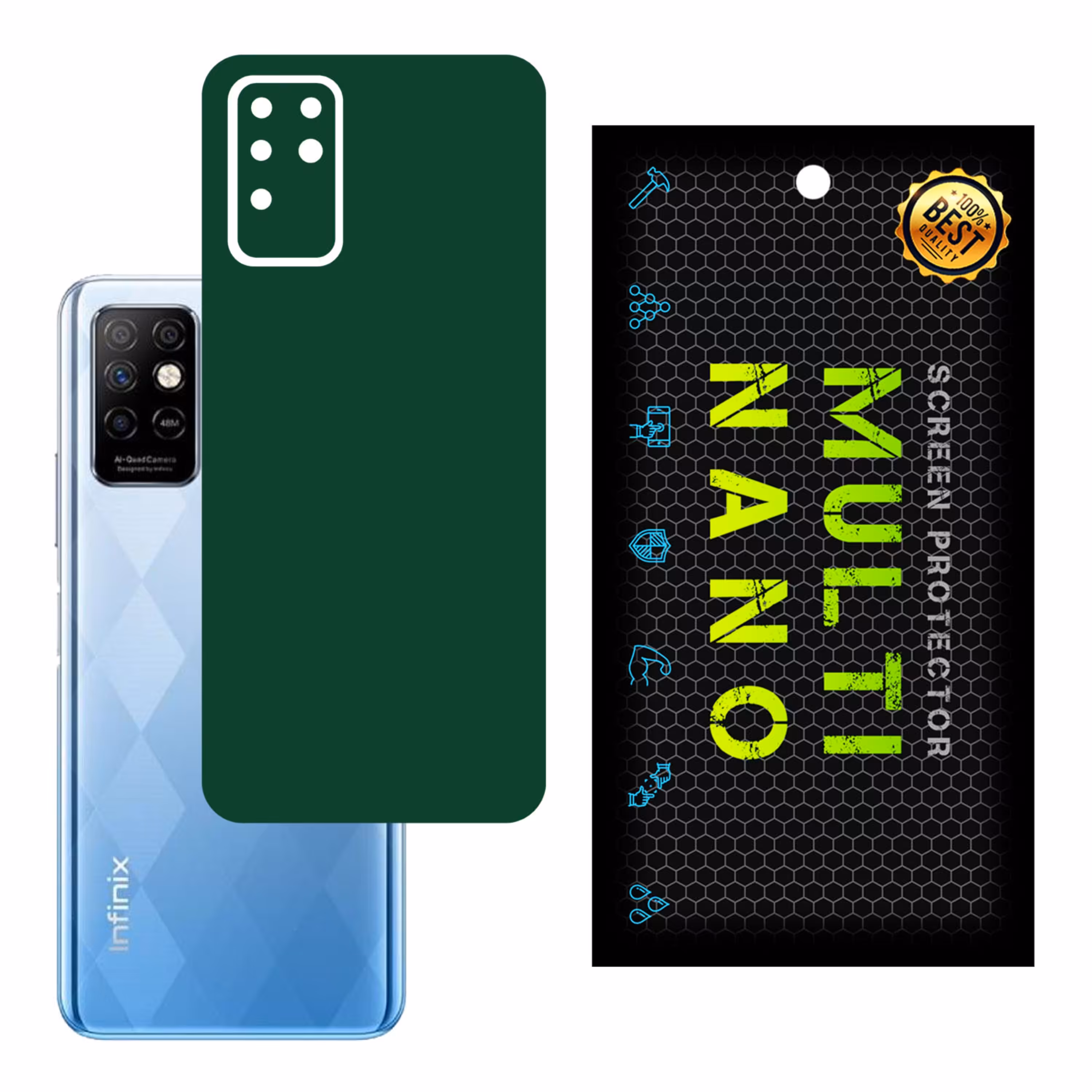 برچسب پوششی MultiNano مدل X-F1M-Green برای پشت موبایل اینفینکس Note 8i