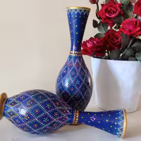 گلدان سفالی نقطه کوبی سایز کوچک 