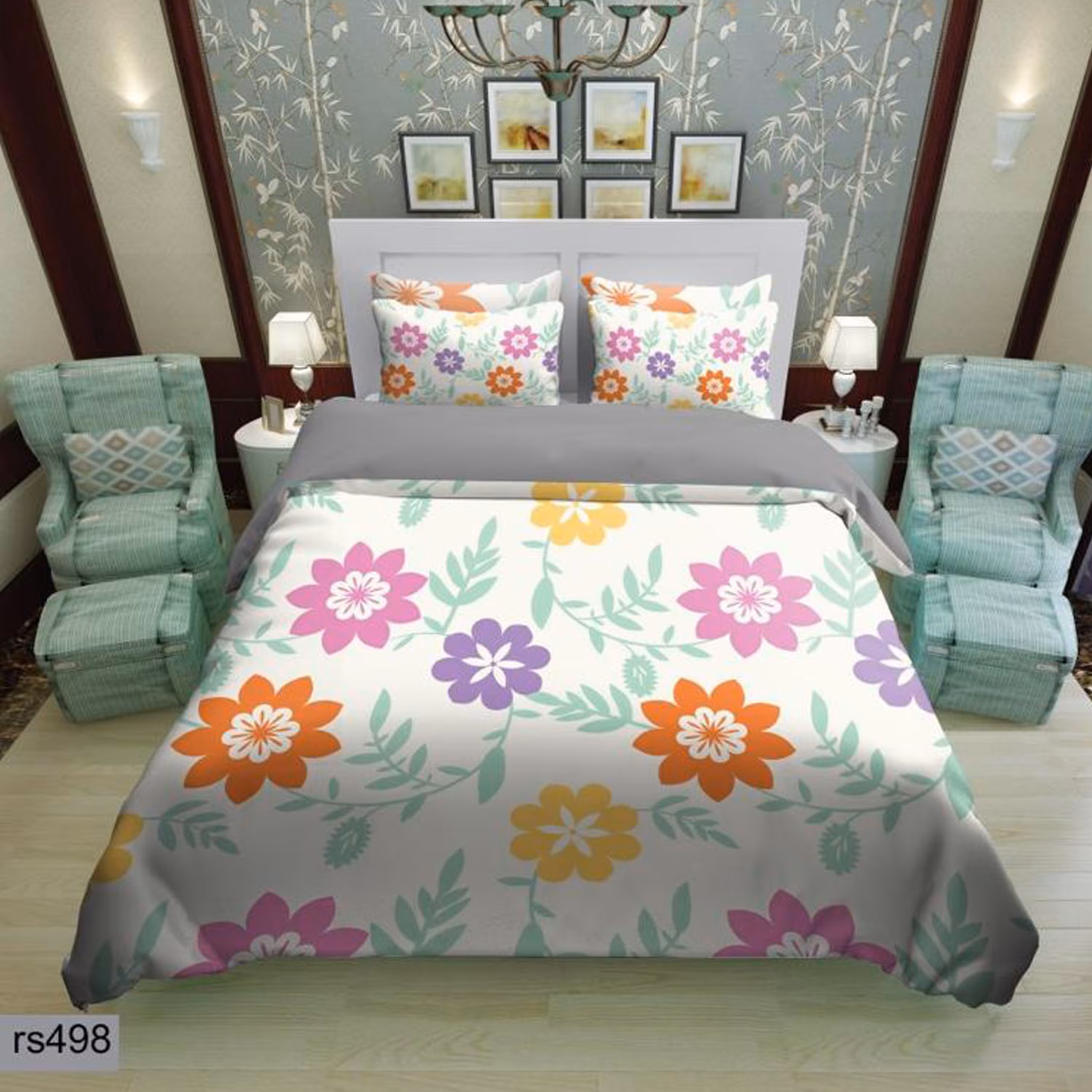 سرویس روتختی 1 نفره تنسل چاپی برندترک لند (Turk Land)  کد rs 498