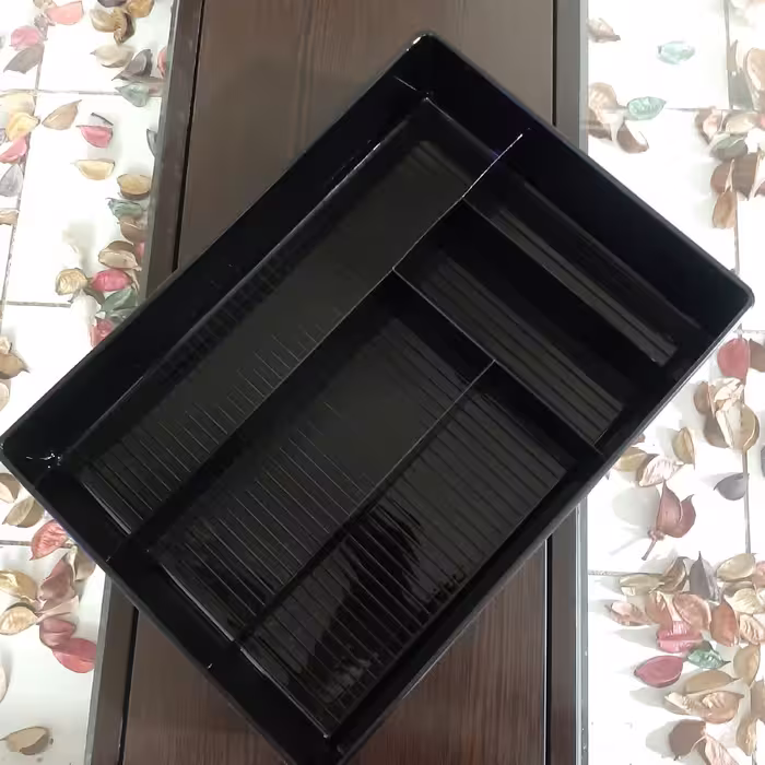 جا قاشق چنگالی سایز متوسط رنگ مشکی  نظم دهنده ی کشو و کابینت 
