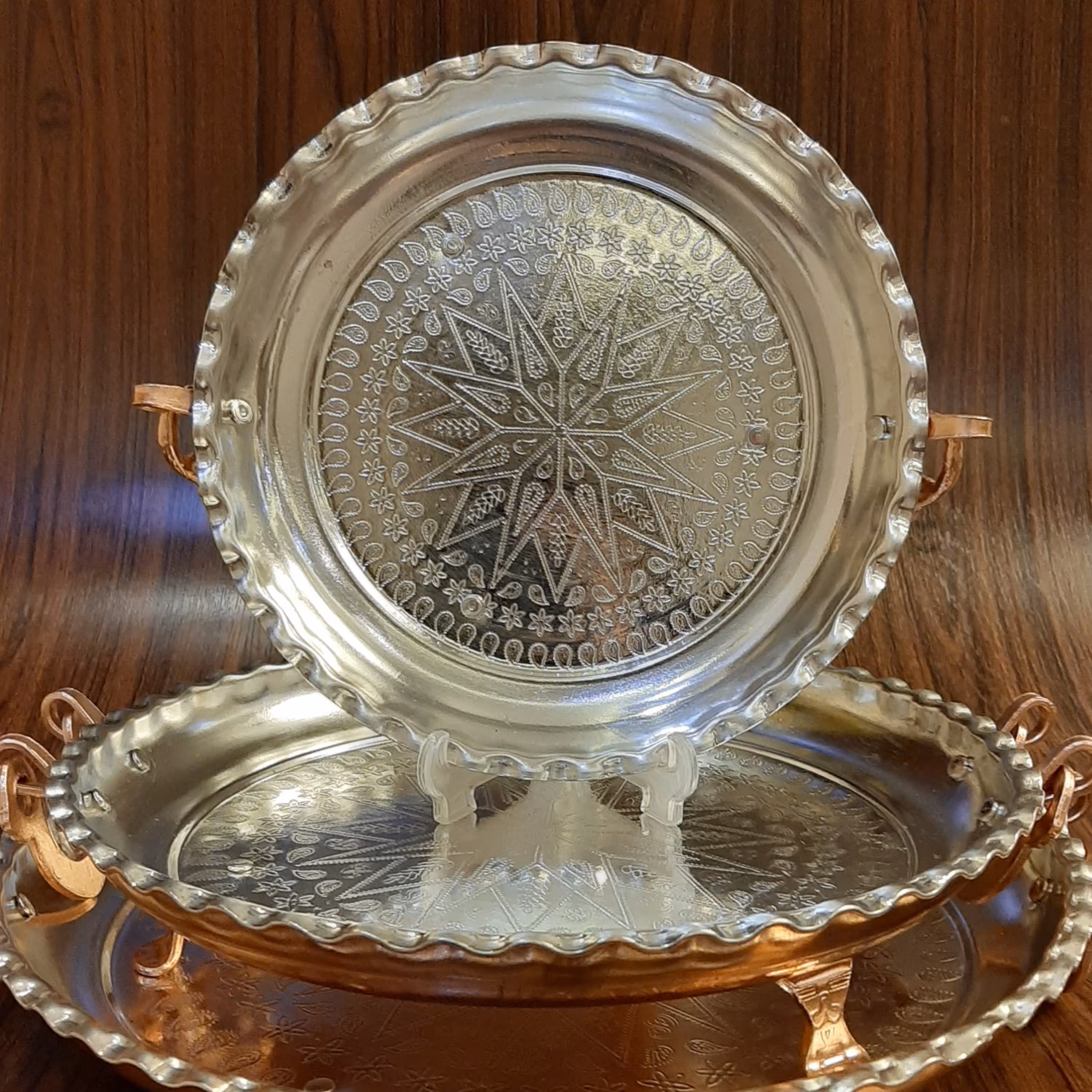 دیس مسی پایه دار طرحدرا قطر 32