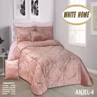 روتختی مخمل شانل white homeمدل anjel دونفره 8 تکه رنگ کالباسی 