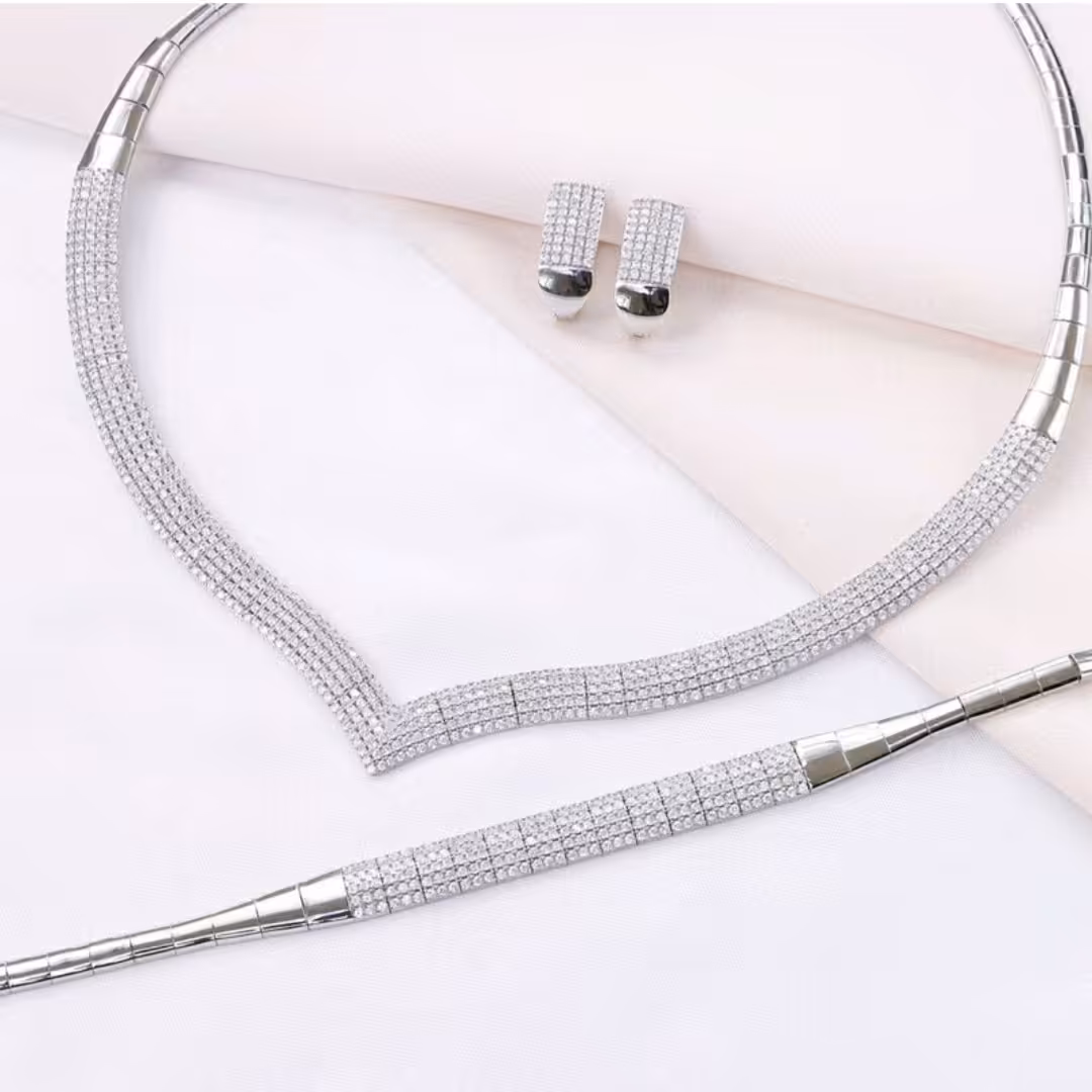 سرویس نقره کلاسیک جواهری  با روکش رادیوم