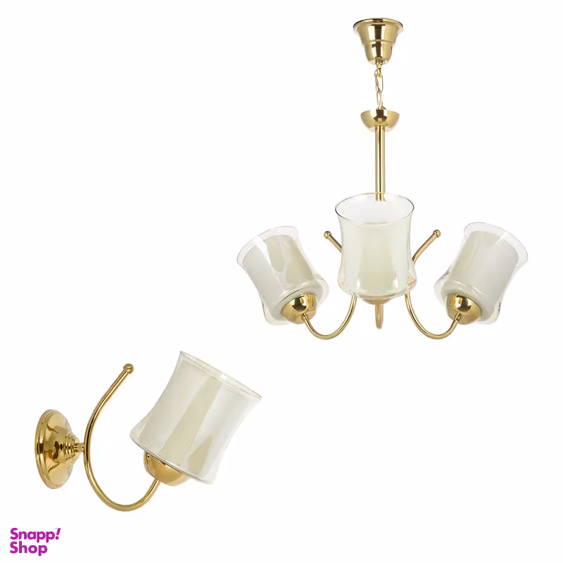 لوستر و چراغ دیواری چشمه نور کد A825/3-1-Pro بسته دو عددی