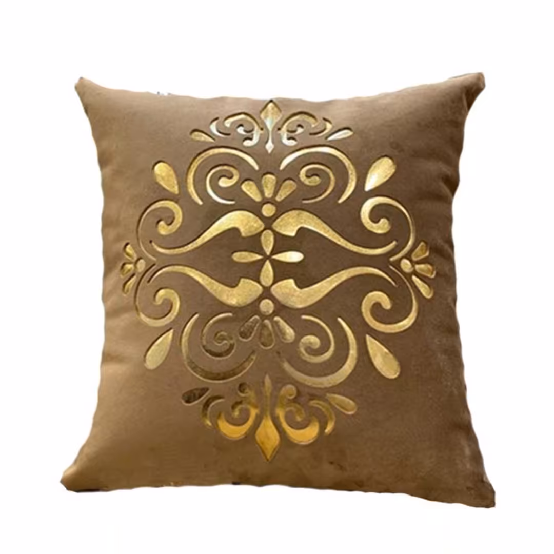 کاور کوسن چرم و مخمل طرح داماس