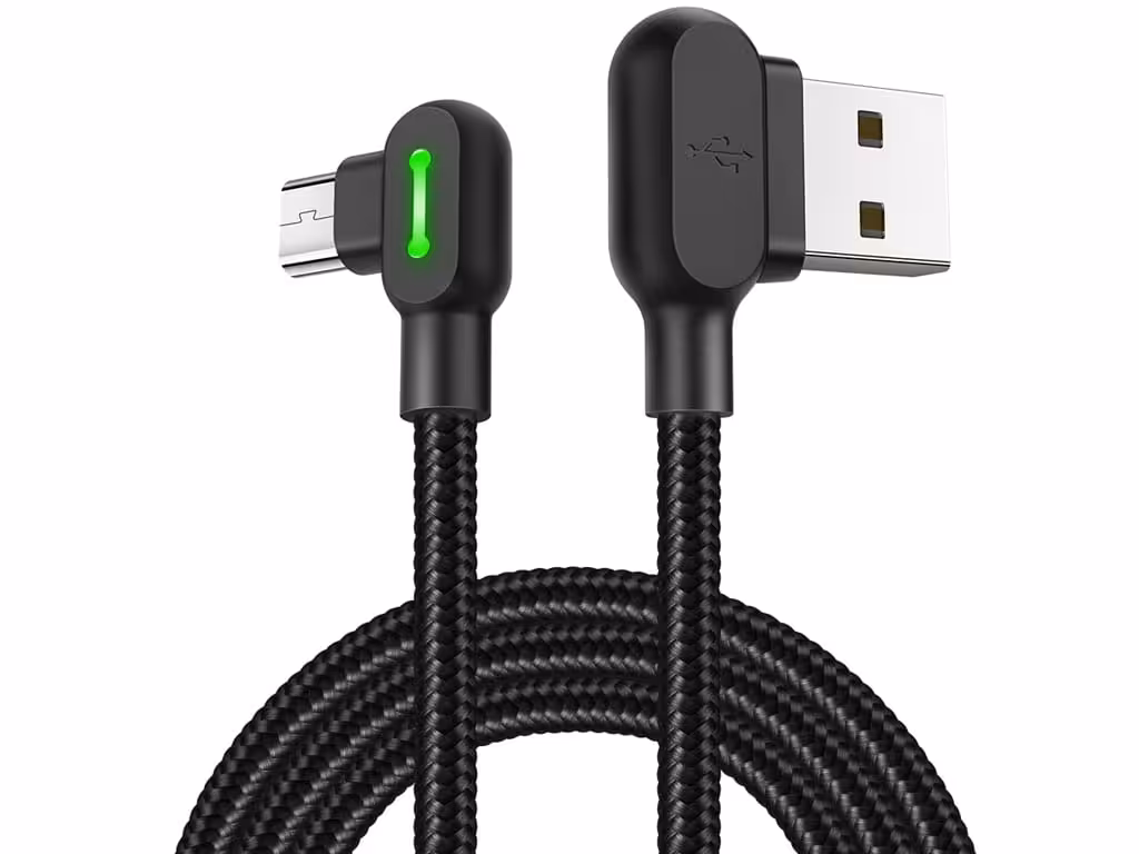 کابل شارژ فست شارژ گیمینگ یواس‌بی به میکرو 0.5 متری مک‌دودو MCDODO 90 Degree Led Gaming Micro USB Cable CA-577