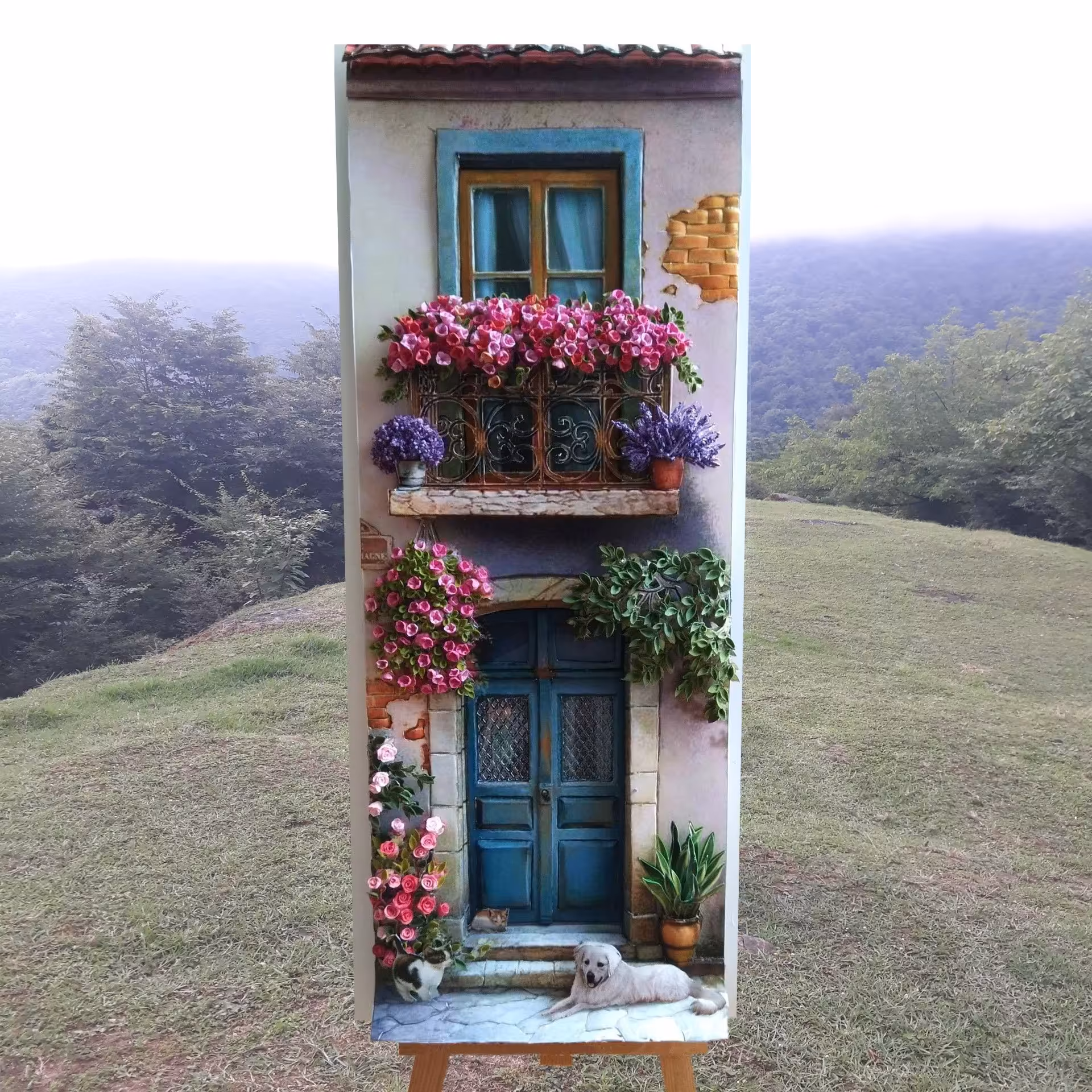 تابلوی نقاشی برجسته خانه قدیمی