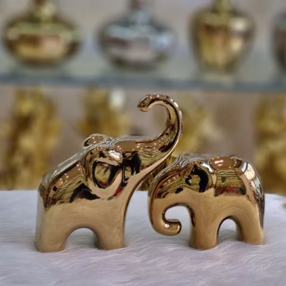 دکوری فیل طلایی (پک دو عددی)