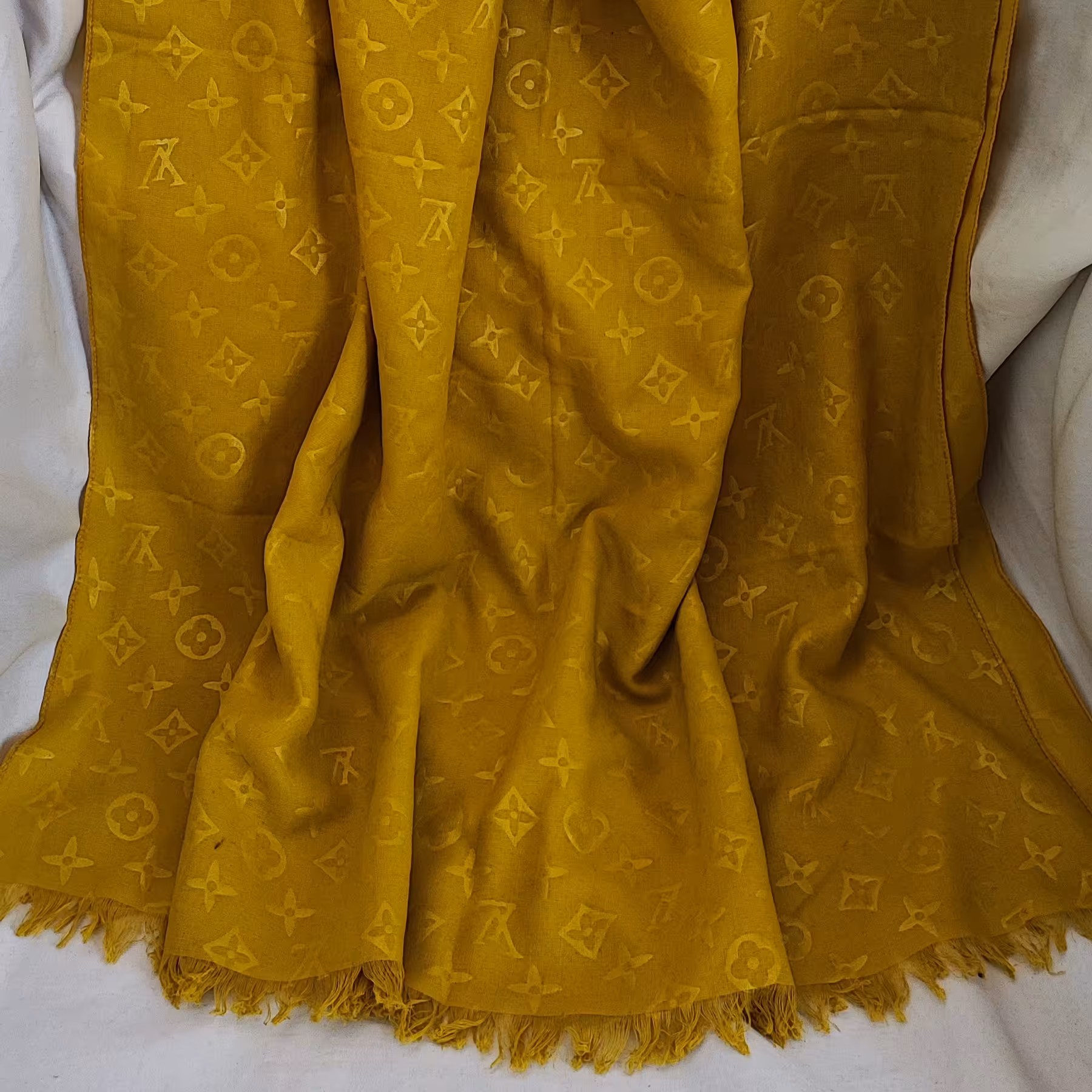 شال ژاکاردی خردلی