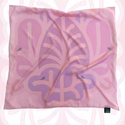 مینی اسکارف ابریشم طویل طرح قفس زندگانی