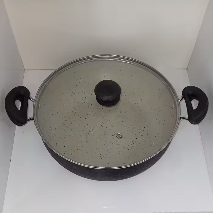 تابه چدن گرانیت دو دسته سایز 28 (  بدون درب  )  تابه دم دستی معمولی ، ماهی تابه  ، ماهی تابه دو دسته