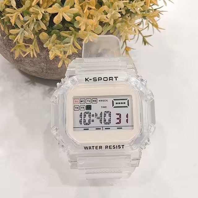 ساعت شیشه ی سفید