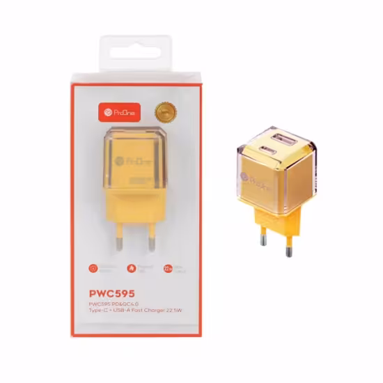 شارژر دیواری 22.5 وات فست و PD دو پورت پرووان مدل PWC595