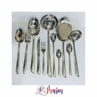 سرویس قاشق و چنگال 18 نفره 105 پارچه یونیک مدل ناخنی نقره ای دهنه اروپایی