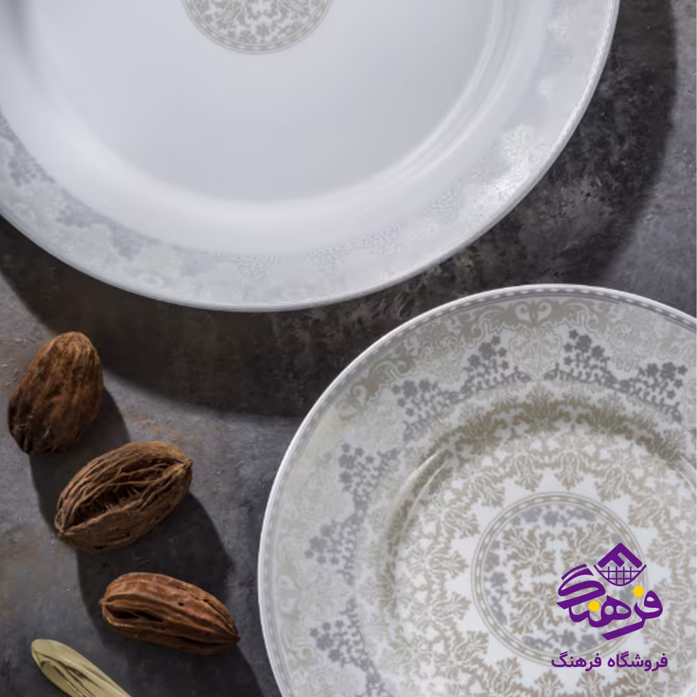 سرويس 26پارچه بن بلانکا طوسي گلدن اپال