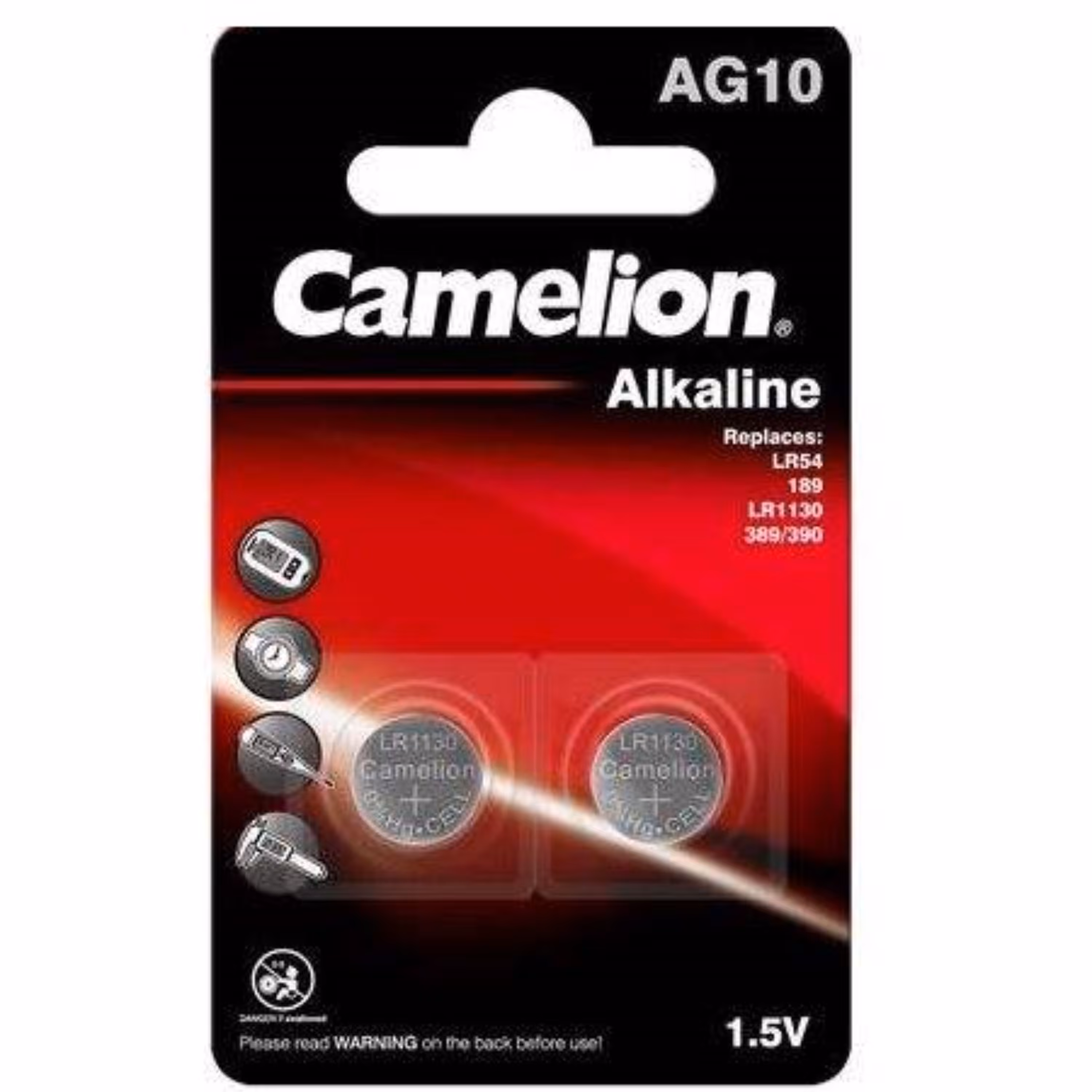 باتری سکه ای AG10-LR54-LR1130 برند کملیون بسته 2 عددی