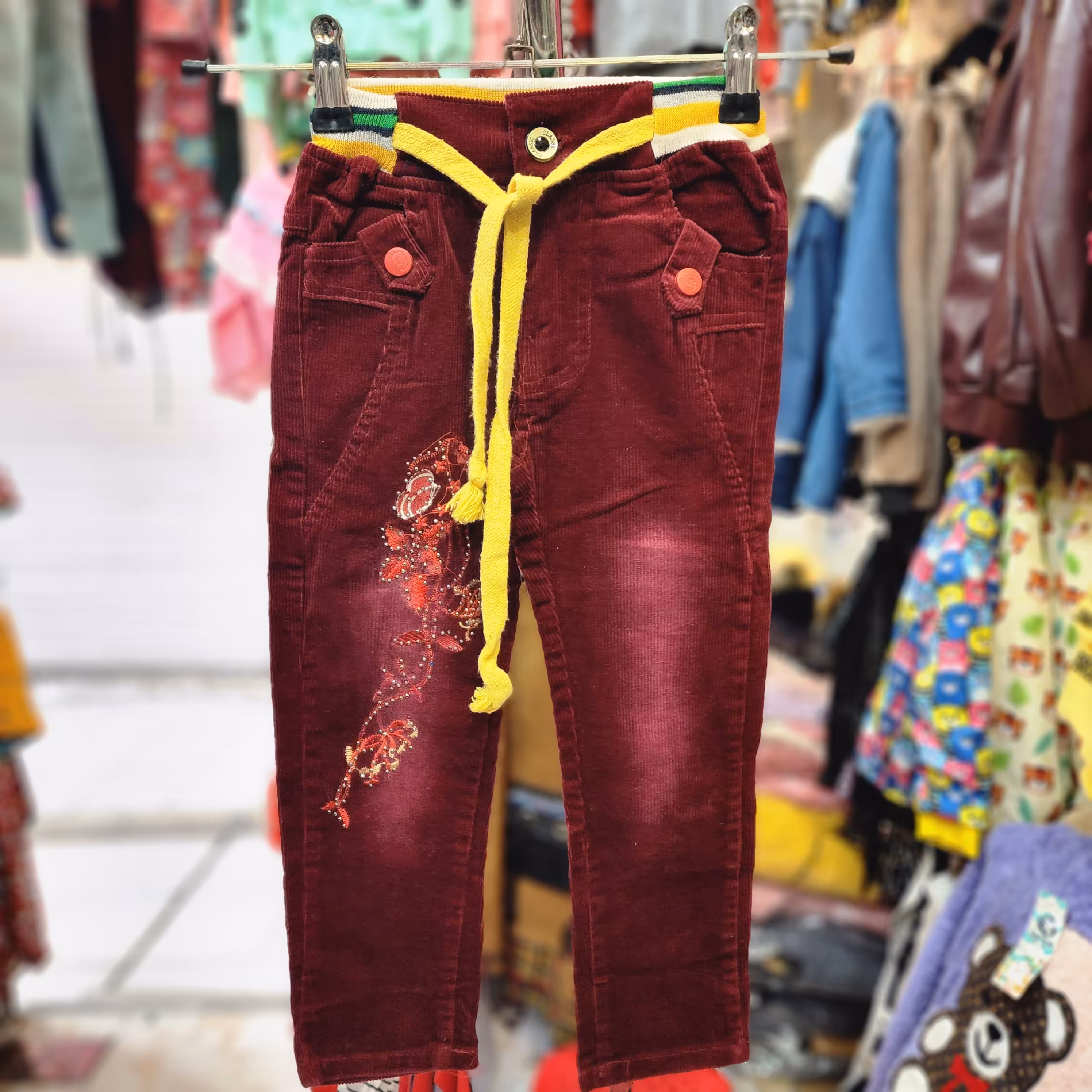 شلوار  مخمل کبریتی دخترانه 