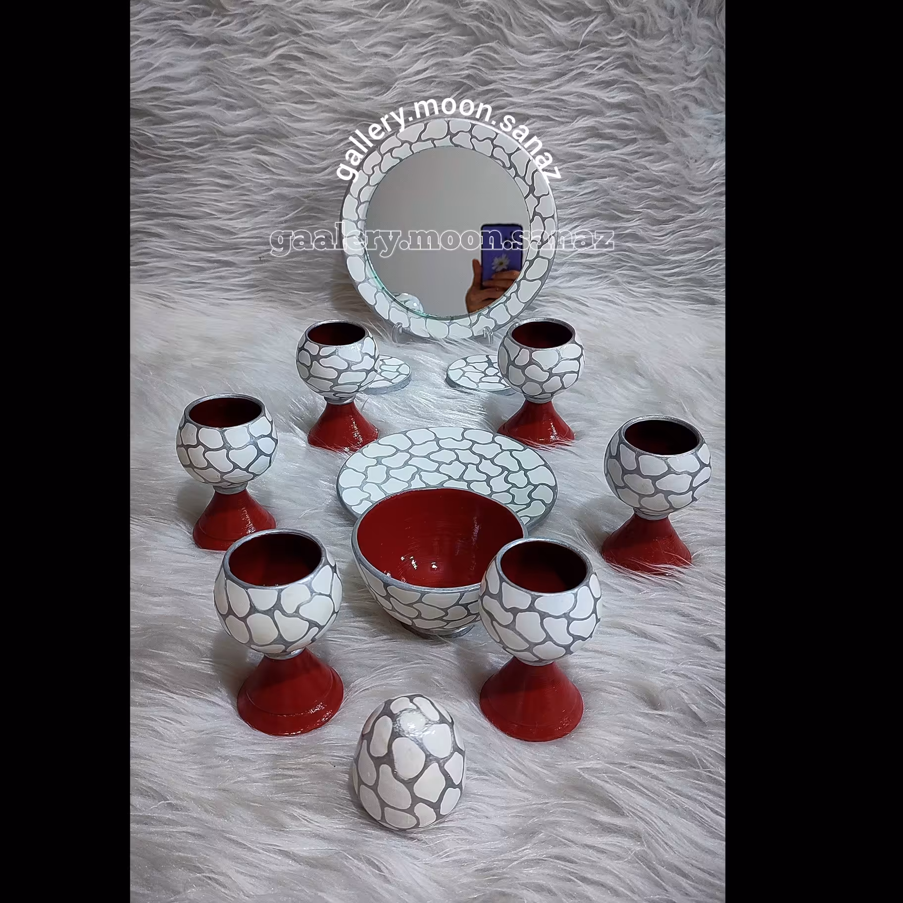 سفره هفت سین سفالی ست  12 تکه گالری ماه آسمانی 