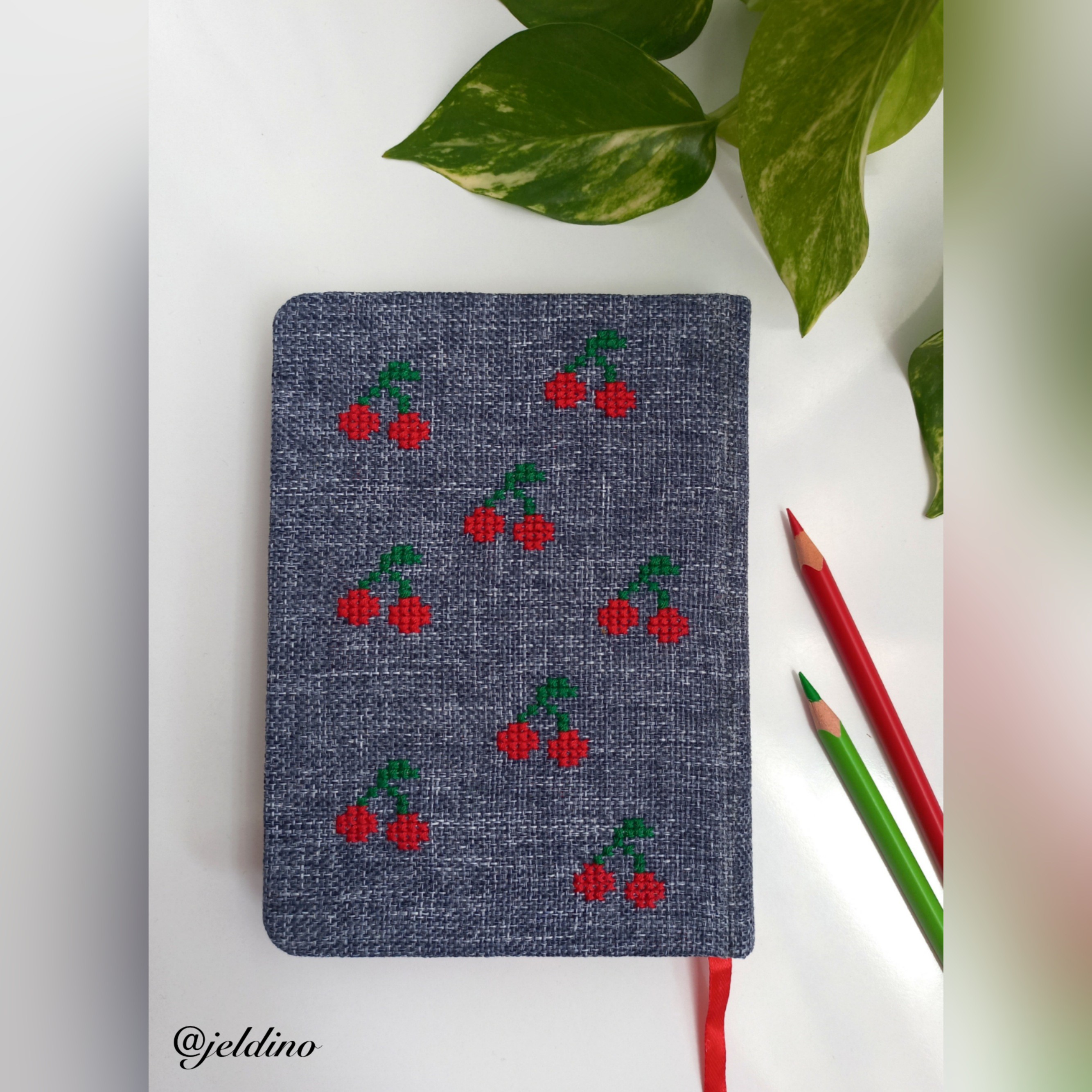 دفتر یادداشت مدل شماره دوزی طرح گیلاس