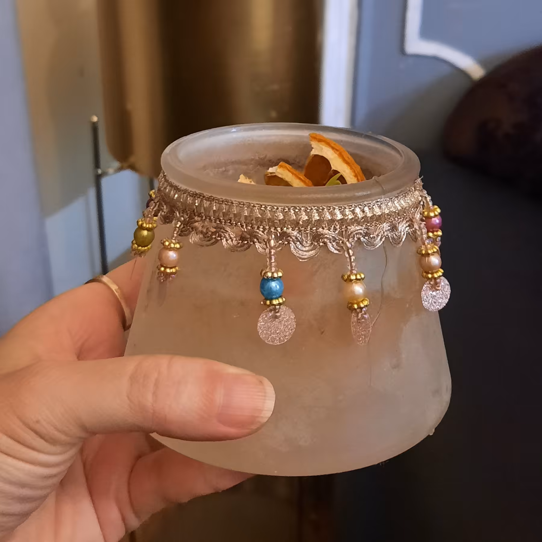 شمع تزیینی شیشه ای و تولد دستساز